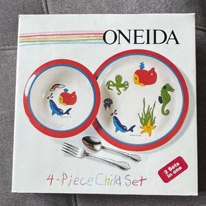 Oneida Children's Dinnerware Set with Sea Life Design